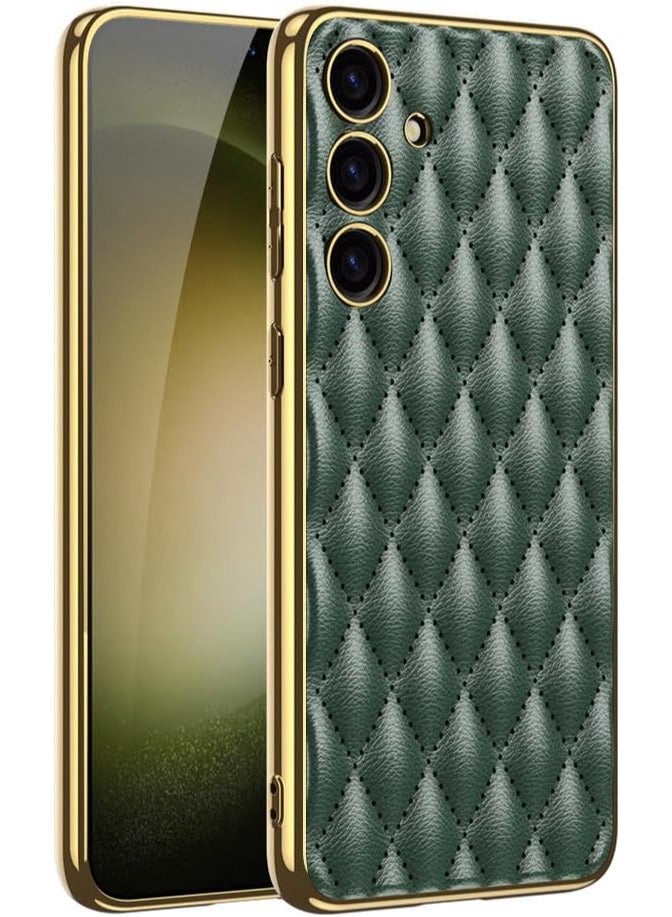 VKL Samsung Galaxy S24 Ultra Case Leather, Cute Diamond S24 Ultra Case with Camera Lens Protector for Women Men, Soft PU + Electroplated Frame Non-Slip Shockproof Case for Samsung S24 Ultra - Image 1