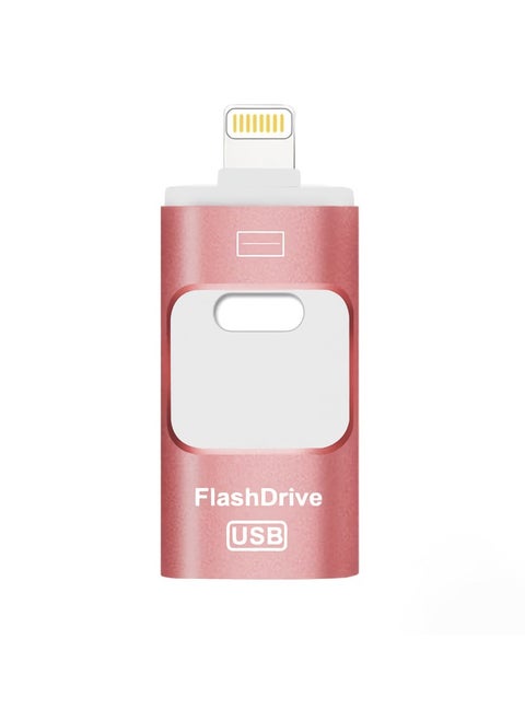 128GB USB Flash Drive, Shock Proof Durable External USB Flash Drive, Safe And Stable USB Memory Stick, Convenient And Fast I-flash Drive for iphone, (128GB Rose Gold)