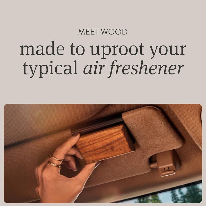 YOOJ Wood Car Air Freshener - Natural Essential Oil Car Air Freshener with Metal Visor Clip, Long Lasting Scent for Car, Truck, SUV Cabin-Metal clip Essential oil Cleaning Scent (Grove) (Cabana) - Image 2