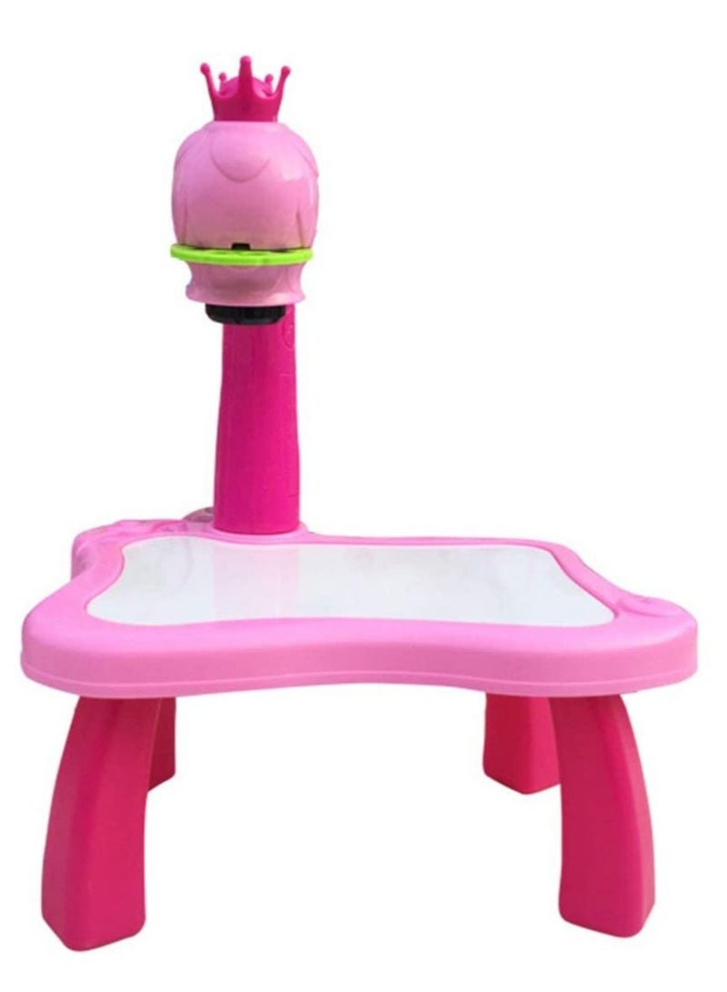 ELTRAZONE Child Learning Desk With Smart Projector Kids Painting Table Toy With Light Music Children Educational Tool Drawing Table (pink) - Image 4