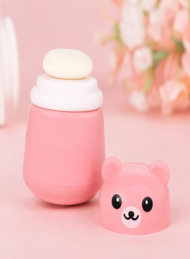 Ephemeral Portable Baby Powder Puff Dispenser | Cute Bear Design Refillable Box with Soft Applicator | Ideal for Newborns & Infants | Multicolor Any One - Image 1