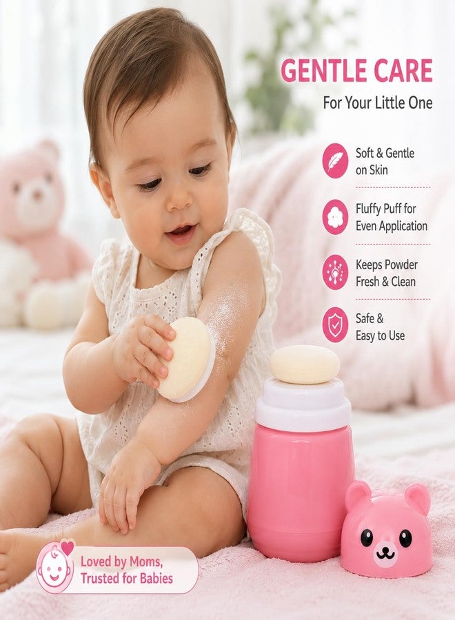 Ephemeral Portable Baby Powder Puff Dispenser | Cute Bear Design Refillable Box with Soft Applicator | Ideal for Newborns & Infants | Multicolor Any One - Image 5