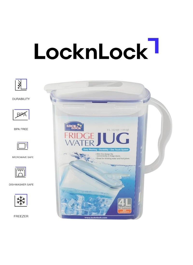 LOCK & LOCK LocknLock 4L Water Jug – Durable BPA-Free Jug with Leak-Proof Locking Lid and Flip Top  - Image 1