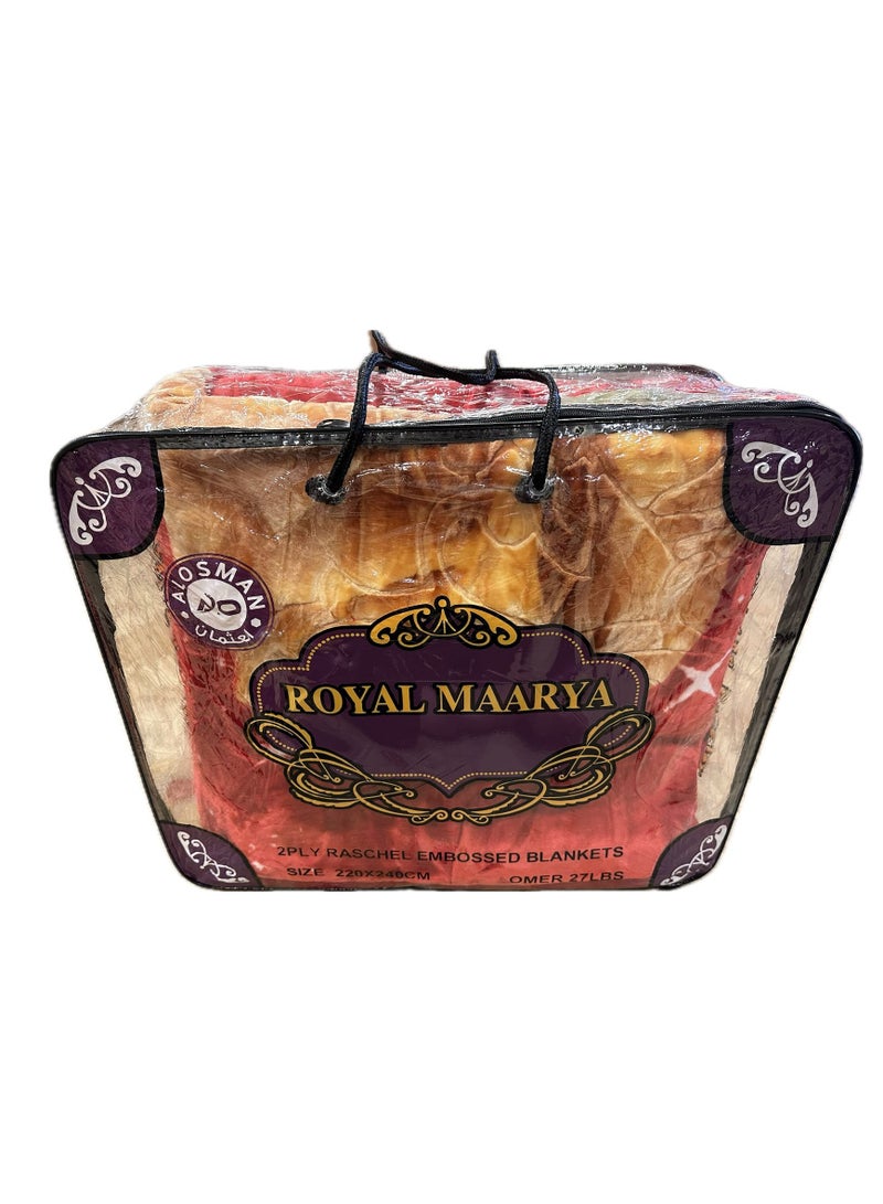 ROYAL MAARYA 2 PLY SUPER SOFT EMBOSSED BLANKET - Image 1