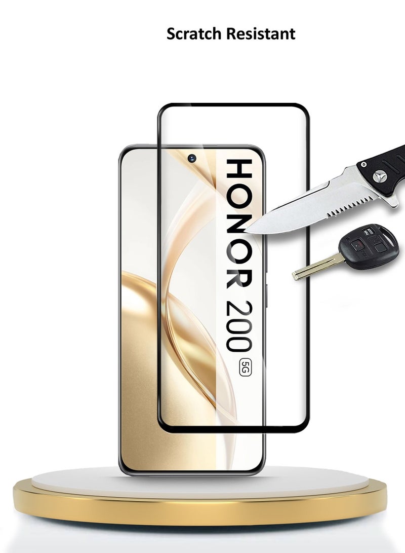 Wtech Honor 200 5G 2024 Premium Edge-Pro Series Full Glue Full Cover Tempered Glass Screen Protector (MSGPCN) - Clear/Black - Image 2