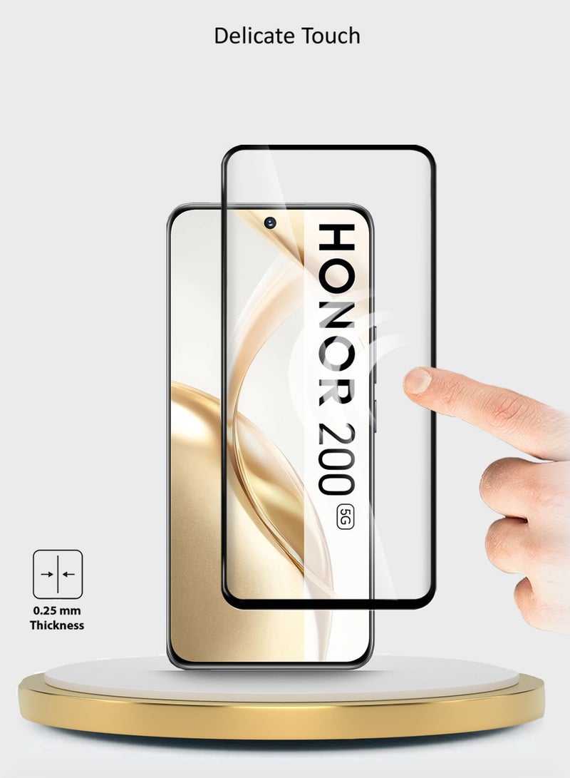 Wtech Honor 200 5G 2024 Premium Edge-Pro Series Full Glue Full Cover Tempered Glass Screen Protector (MSGPCN) - Clear/Black - Image 4