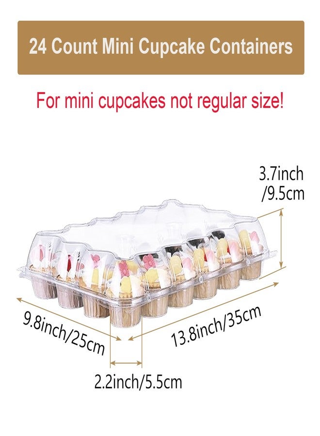 FVIEXE 24 Pack Mini 24 Count Plastic Cupcake Container, Mini Cupcake Carrier Holder with Detachable Lid for 24 Cupcakes, Clear Cupcake Box Muffin Packaging Transporter - Image 2