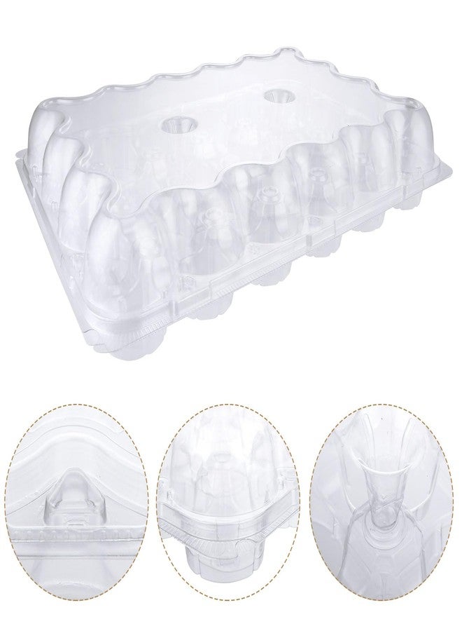 FVIEXE 24 Pack Mini 24 Count Plastic Cupcake Container, Mini Cupcake Carrier Holder with Detachable Lid for 24 Cupcakes, Clear Cupcake Box Muffin Packaging Transporter - Image 3