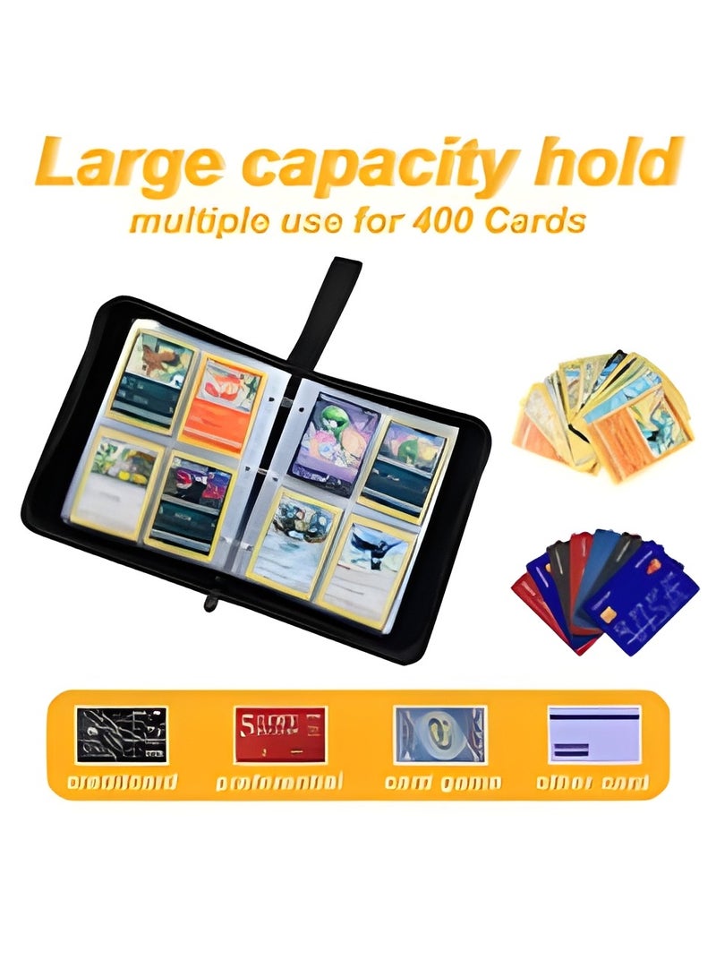 RATSAW Cards Binder Card Holder 4 Pocket Portable Card Collection Album Holder Book Fits 400 Cards With 50 Removable Sleeves Trading Card Binder with Carrying Case  - Image 3