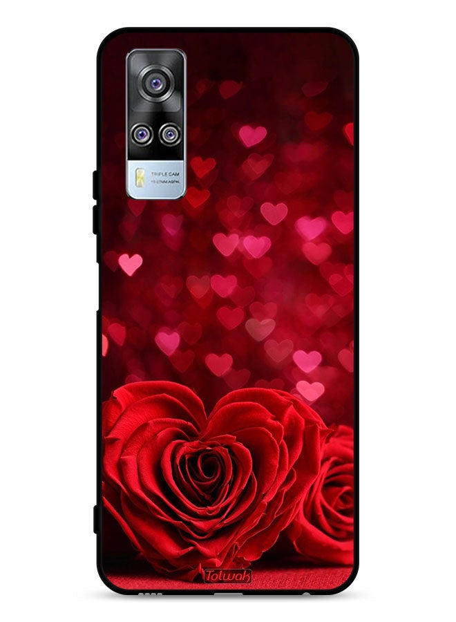 Tolwak vivo Y51 2020 Protective Case Cover Heart Flowers Abstract Art - Image 1