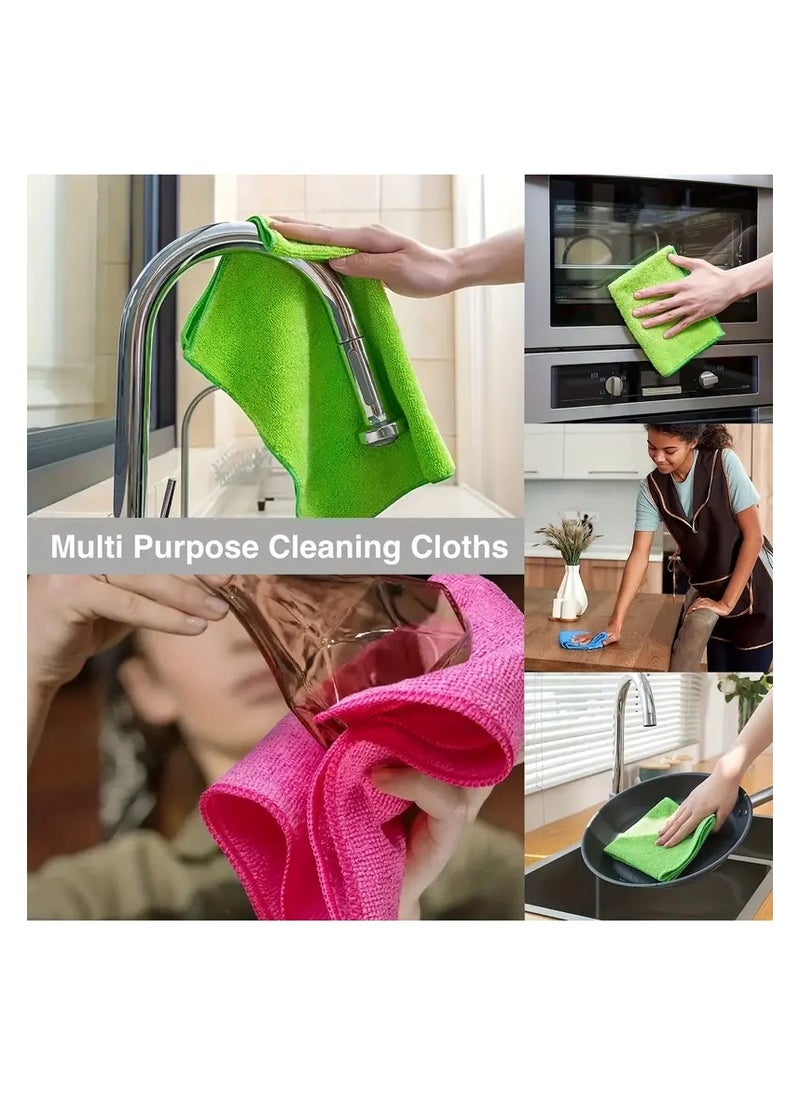 Fabienne 12- Piece Microfiber Cleaning Towel Set 30x30cm Wash clothes Durable & Washable 330 GSM Cleaning Cloths for Kitchen, Bathroom Cleaning All Purpose Microfiber Towel Multicolour  - Image 5