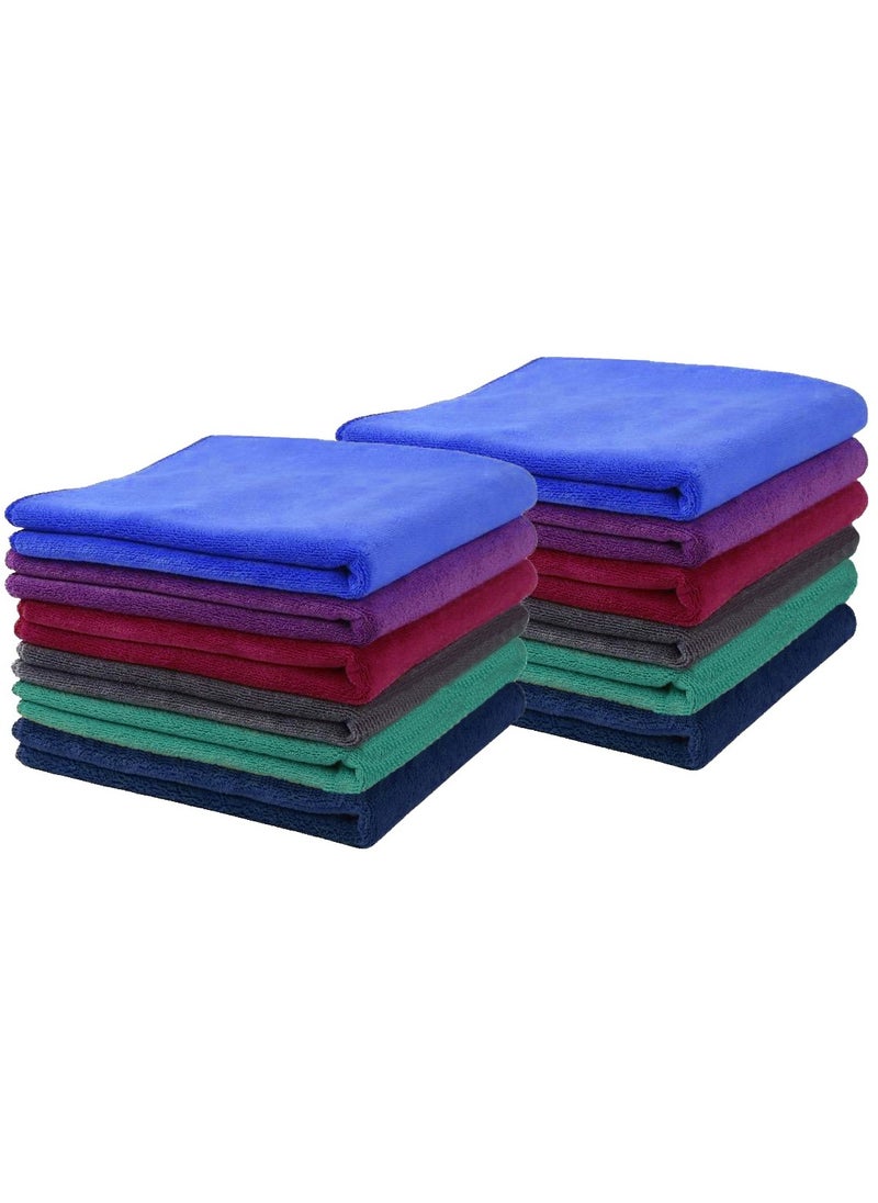 Fabienne 12- Piece Microfiber Cleaning Towel Set 30x30cm Wash clothes Durable & Washable 330 GSM Cleaning Cloths for Kitchen, Bathroom Cleaning All Purpose Microfiber Towel Multicolour  - Image 1