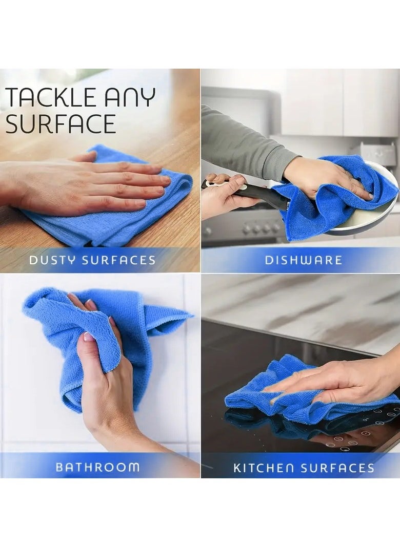 Fabienne 12- Piece Microfiber Cleaning Towel Set 30x30cm Wash clothes Durable & Washable 330 GSM Cleaning Cloths for Kitchen, Bathroom Cleaning All Purpose Microfiber Towel Multicolour  - Image 2