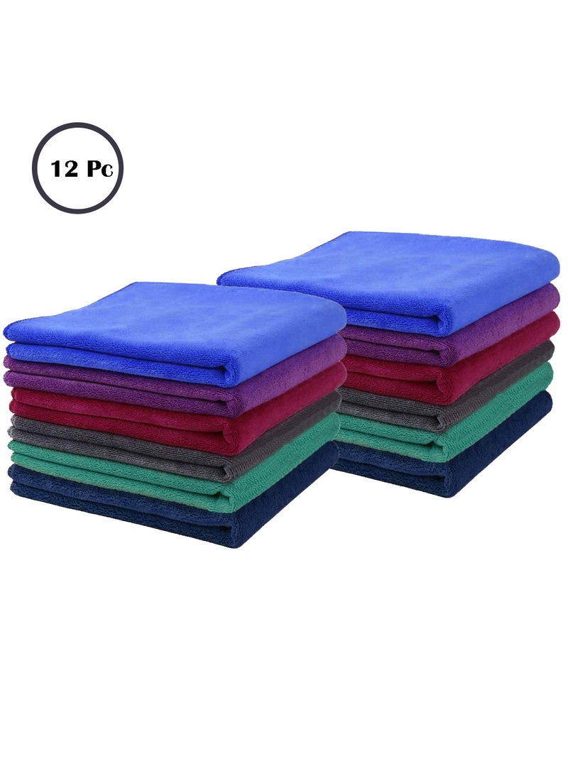 Fabienne 12- Piece Microfiber Cleaning Towel Set 30x30cm Wash clothes Durable & Washable 330 GSM Cleaning Cloths for Kitchen, Bathroom Cleaning All Purpose Microfiber Towel Multicolour  - Image 4