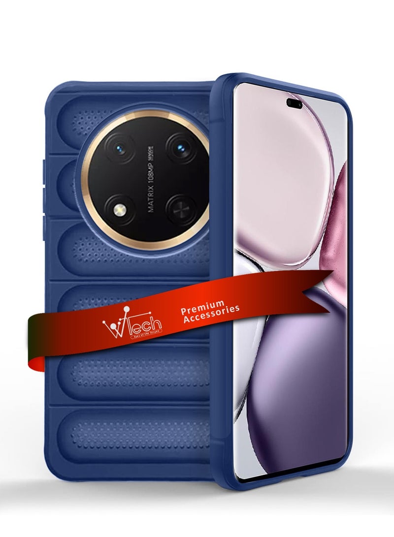 دبليو تيك هونر اكس 9 سي 5 جي 2024 / هونر ماجيك 7 لايت 5 جي 2025 شفاف ممتاز داخل وسادة هوائية TPU مع غطاء هيكل بنسيج السوار - أزرق - Image 1