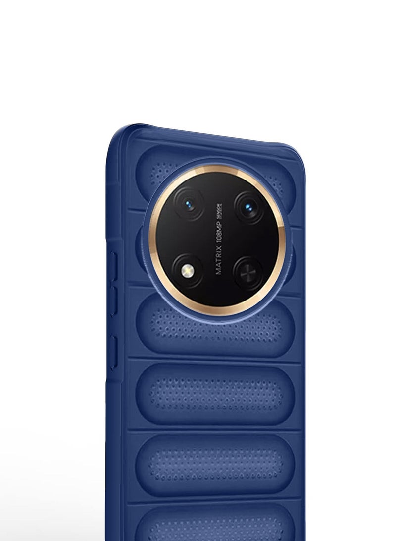 دبليو تيك هونر اكس 9 سي 5 جي 2024 / هونر ماجيك 7 لايت 5 جي 2025 شفاف ممتاز داخل وسادة هوائية TPU مع غطاء هيكل بنسيج السوار - أزرق - Image 2