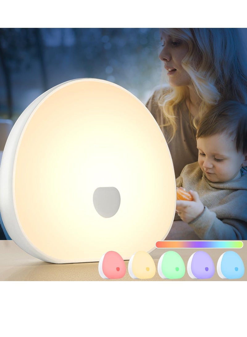 Night Lights with White Noise, Soothing Sounds, LED Touch Control Lamp for Breastfeeding, Portable Night Light, Memory Timer, Sleeping Baby Adults Kids(WhitePro) - Image 1