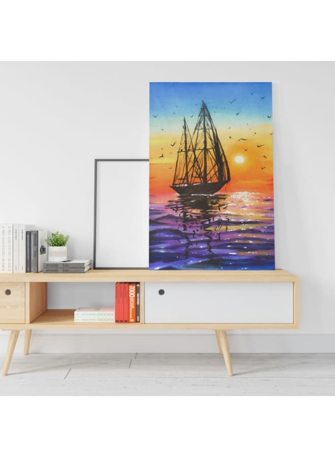 Home Gallery Ocean sunset oil painting Colorful sunset wall art Abstract 120x80 - Image 1