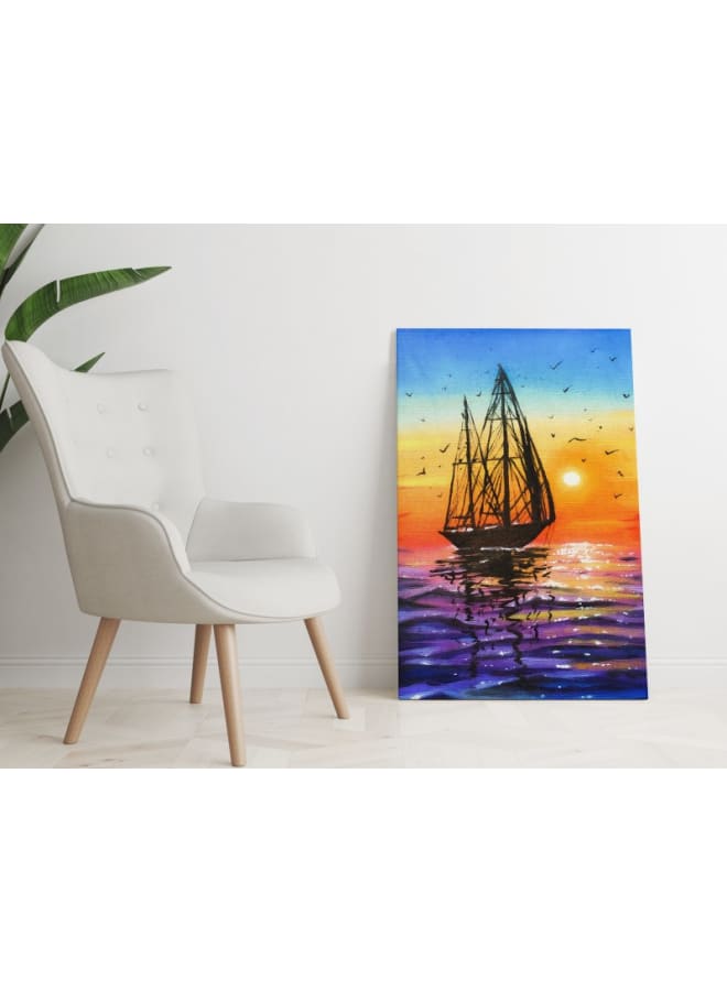 Home Gallery Ocean sunset oil painting Colorful sunset wall art Abstract 120x80 - Image 3