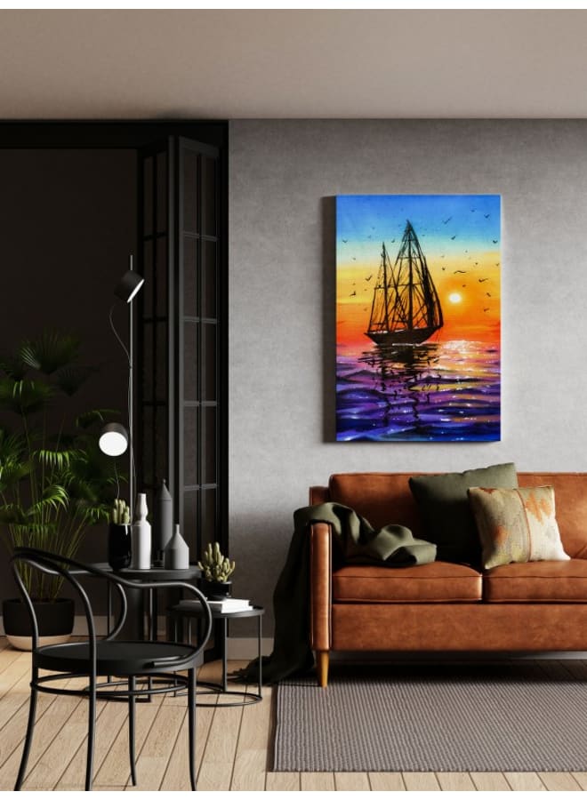 Home Gallery Ocean sunset oil painting Colorful sunset wall art Abstract 120x80 - Image 4