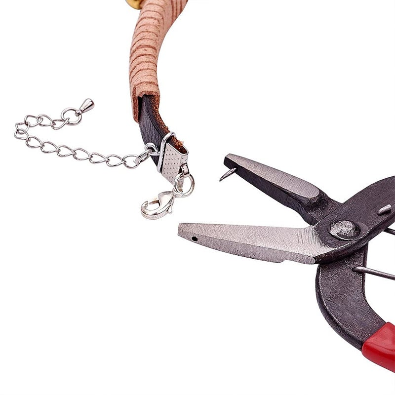 PH PandaHall Pandahall Jewelry Hole Punch Pliers Jewelry Pliers Eyelet Pliers Craft Paper Leather Hole-punching Handed Tool Cutter Red Pin:1mm - Image 5