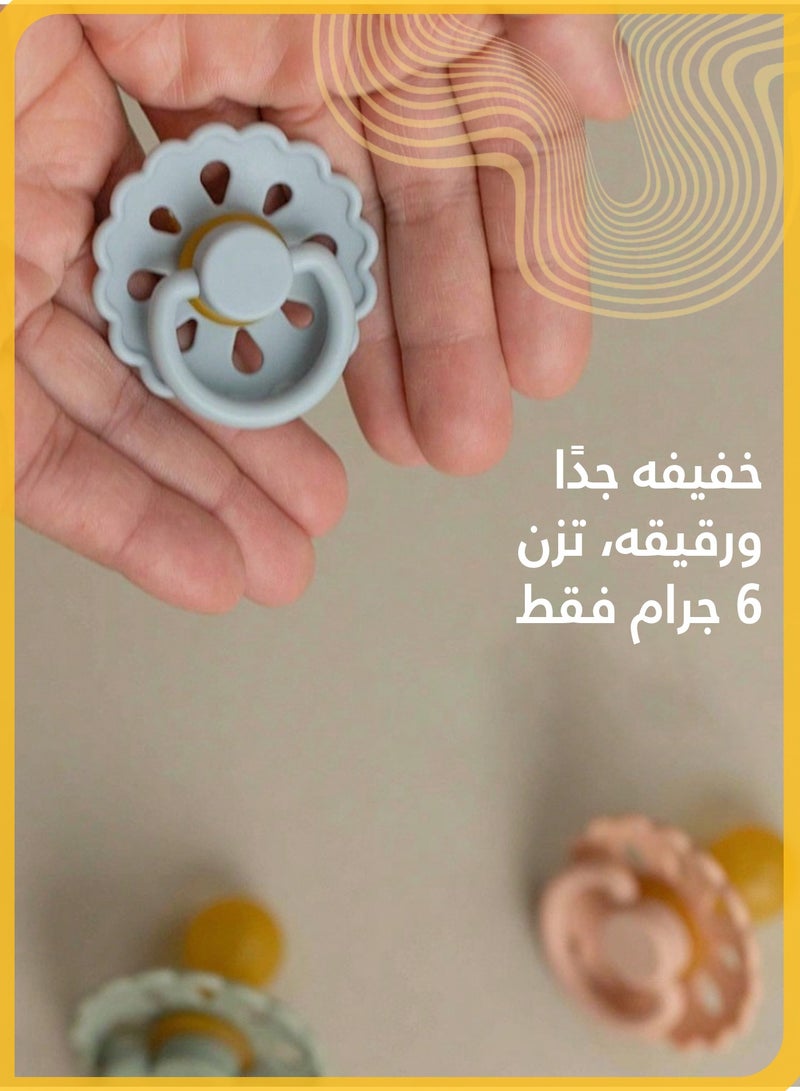 شي آند ليتل لهاية مهدئة على شكل زهرة للأطفال، تصميم عضاضة من السيليكون، آمنة وغير سامة، ناعمة ومريحة (وردي) - Image 5