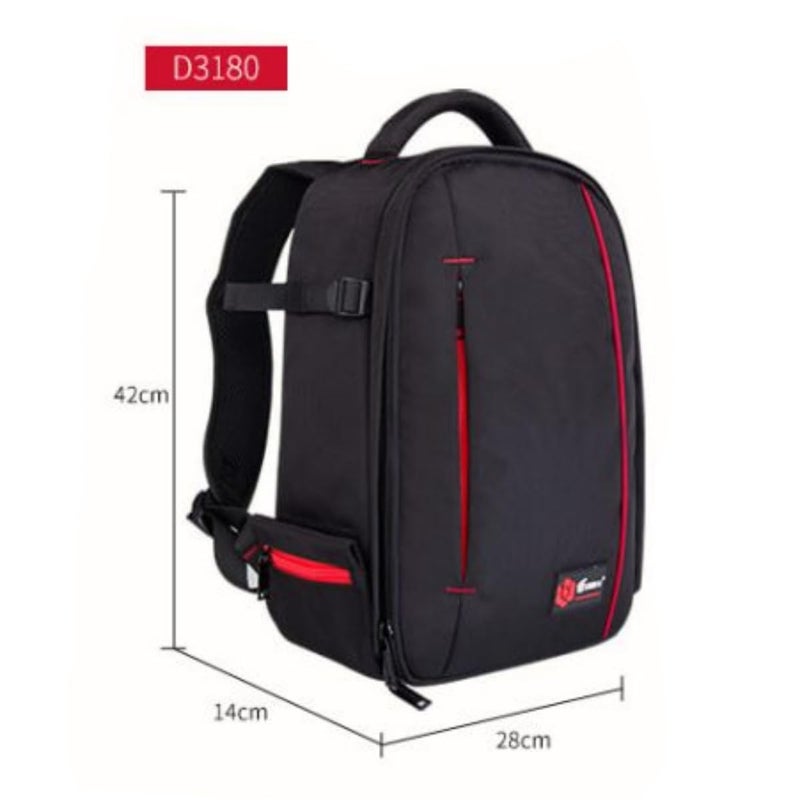 High-Capacity Weather-Resistant DSLR & Mirrorless Camera Backpack with Customizable Padded Dividers, Laptop Compartment, and Tripod Mount – Professional Multi-Model Photography Gear Bag (EMB-D3180)