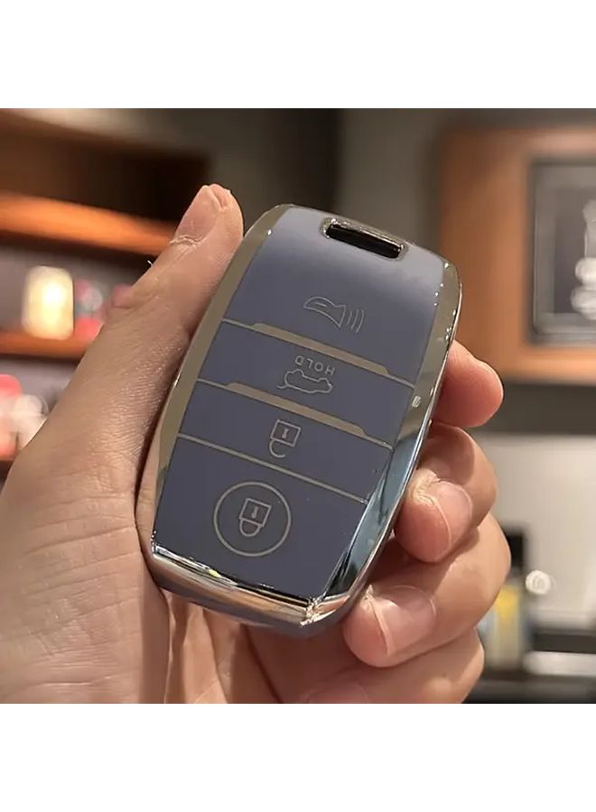 غطاء مفتاح السيارة من TPU الناعم لكيا نيرو، فورتيه، أوبتيما، سورينتو، ريو، سول، سبورتاج - واقي حافظة مفتاح متين أسود - Image 5