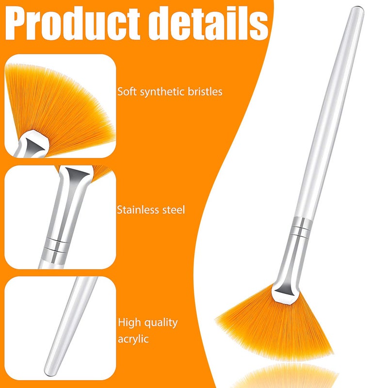 Patelai 14 Pieces Fan Brushes Applicator, Mask Brushes for Facial Makeup Tools for Face Cosmetic(White, Yellow) - Image 5