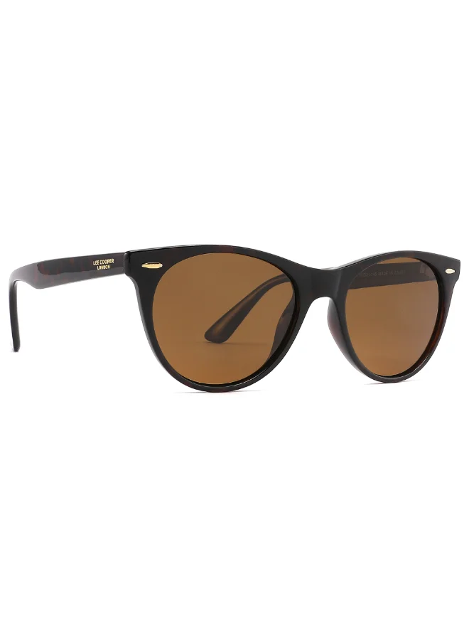 لي كوبر Polarized Sunglasses Demi Frame Brown Mirror Lens 52mm  - LC1002C01