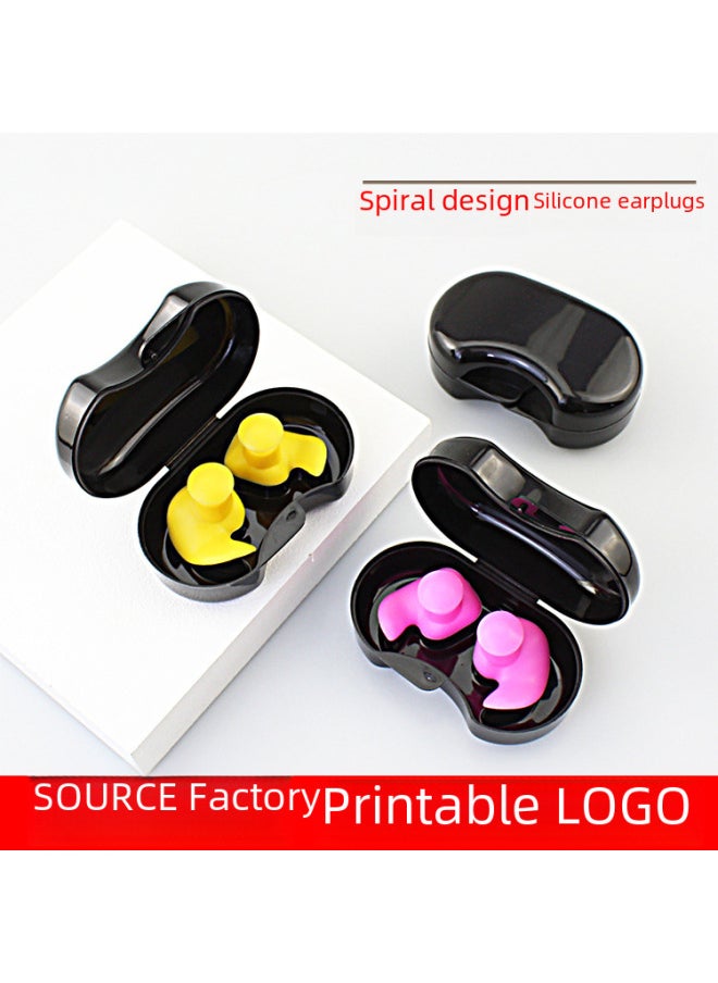 Generic - Swimming Earplugs Professional Ear Anti-water Silicone Earplugs Anti-noise Sleep Sound Insulation Earplugs Swimming Nose Clip Set-Color:Pink Pair (high-grade Transparent) - Image 1