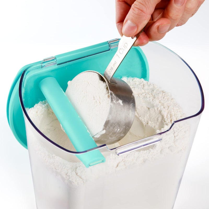 Progressive ProKeeper Baker's Airtight Kitchen Storage Canister Container Set for Flour, Sugar & More, Keeps Ingredients Fresh, with Accessories (Turquoise, 6- Piece) - Image 4