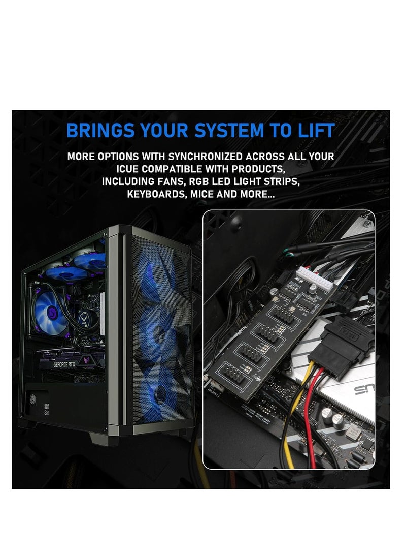 Excefore 9Pin USB Header Splitter, with SATA Power Cable, 4 Internal USB 2.0 Ports, USB Header Extension Cable, USB 2.0 Splitter Connector, Adapter Port Multiplier for CPU Fans, RGB Lights, WiFi Receiver - Image 2