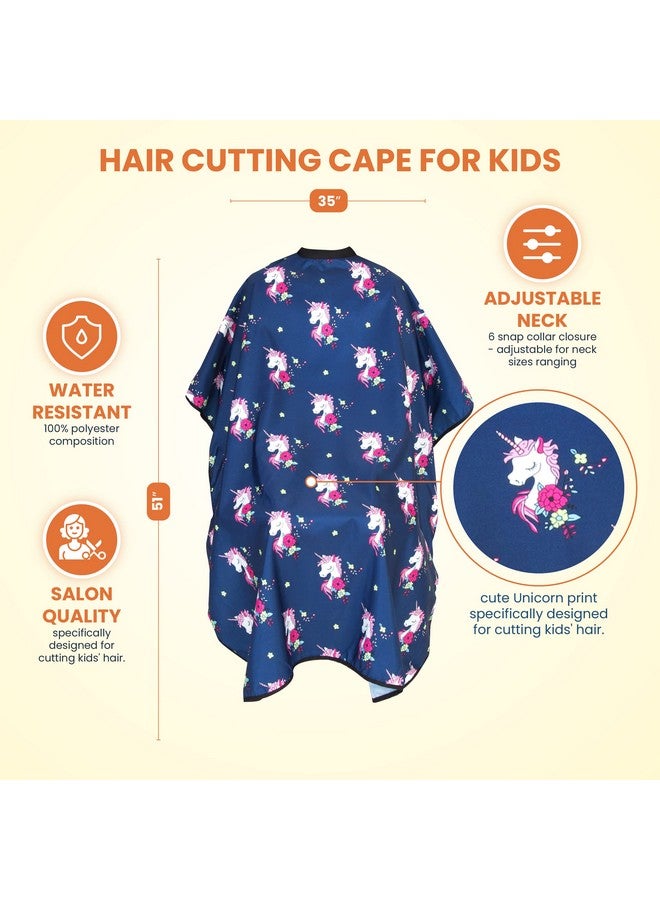 Salon Supply Co Hair Cutting Cape for Kids - Unicorns Print - Water Resistant Salon Cape - Snap Closure - Kids Haircut Cape - Barber Cape for Kids - Kids Hair Cape - Image 2