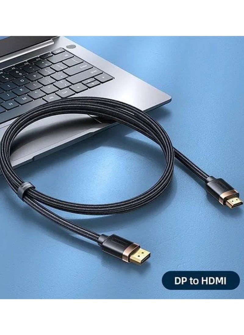 Usams - DP Hdmi Cable U74 2.0M Black Black 4K Hd - Image 1