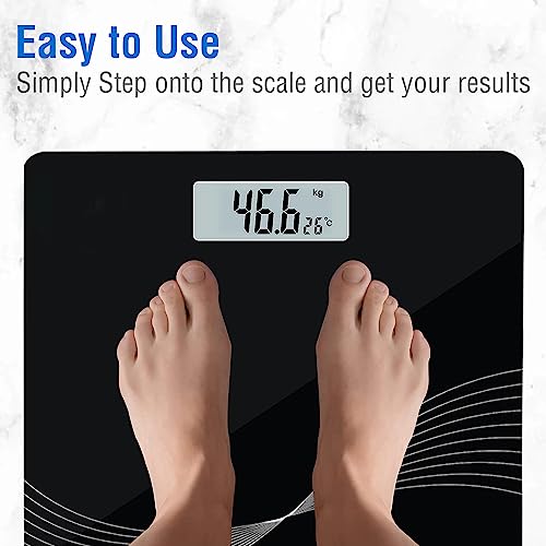 Welcare MAXPRO WC135 Wave Digital Weight Scale for body weight, LCD Panel, Electronic Weighing scale with thick tempered glass, High Precision Sensors accurate weight machine - Image 4