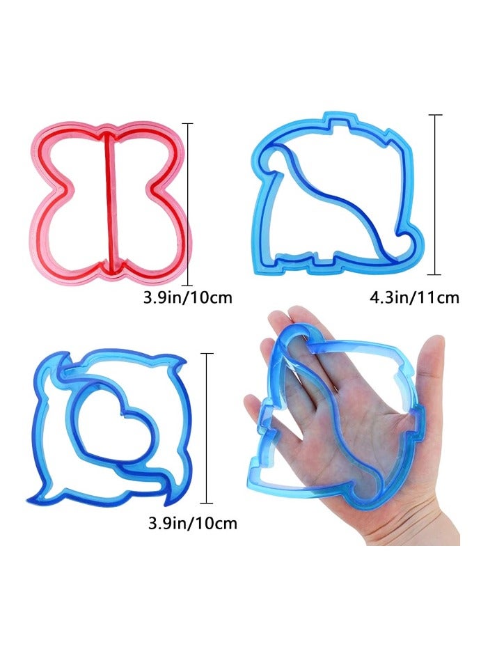 3 Pcs Sandwich Mold Sandwich Cutter in Cute Color and Creative Shapes for Kids Boys Girls DIY Lunch Bento Boxes Cookie (Dinosaur & Dolphin & Butterfly Shapes) - Image 2