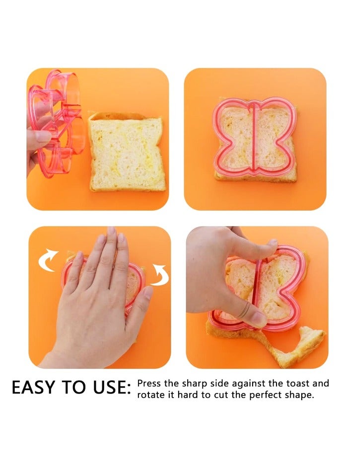 3 Pcs Sandwich Mold Sandwich Cutter in Cute Color and Creative Shapes for Kids Boys Girls DIY Lunch Bento Boxes Cookie (Dinosaur & Dolphin & Butterfly Shapes) - Image 3