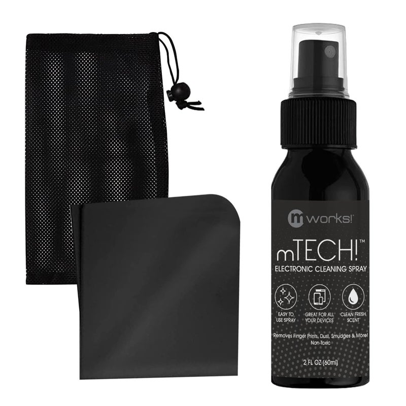 mTech! Electronic Cleaning Kit with Spray Bottle & Cloth [Travel Size] Screen Cleaning Kit for Smartphones, Tablets, TVs, Laptops and All Tech with Plush Microfiber Cloth and Screen Shine Formula - Image 1
