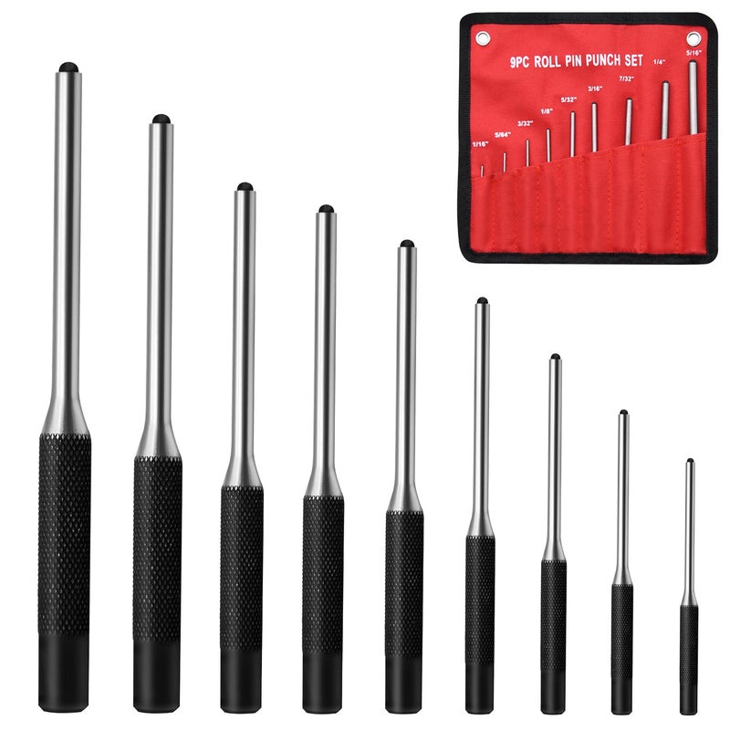 DkOvn Pin Punch Set, 9pcs 1/16" - 5/16" Removing Repair Tools with Storage Pouch, Great for Automotive, Watch Repair, Jewelry and Craft(9pcs Pin Punch) - Image 1