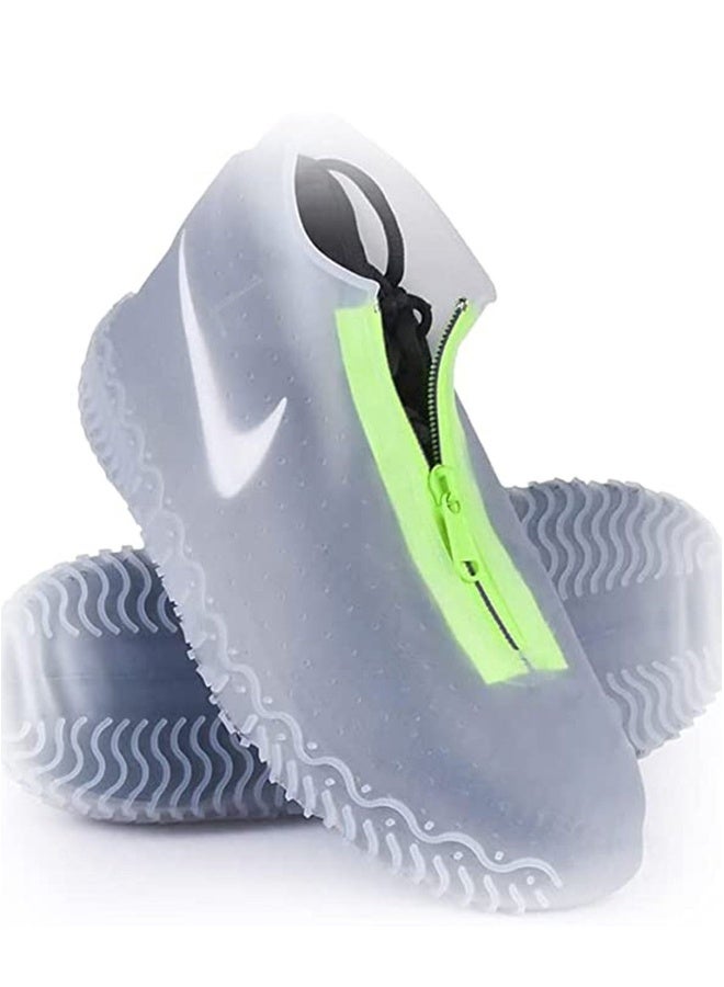 Waterproof Shoe Covers, Reusable Foldable Not-Slip Rain, Resistant Boots Non-Slip Washable, Galoshes for Men and Women, Transparent) - Image 1