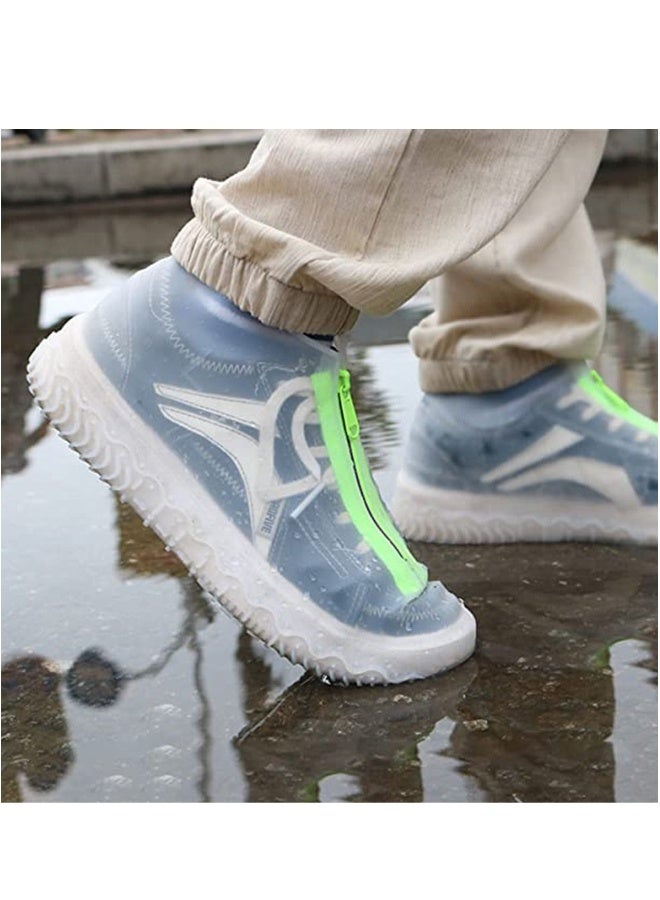 Waterproof Shoe Covers, Reusable Foldable Not-Slip Rain, Resistant Boots Non-Slip Washable, Galoshes for Men and Women, Transparent) - Image 2