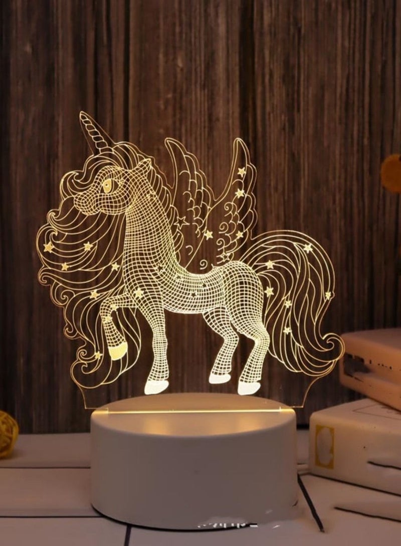 Loquat Creative 3D Nightlight Various Holiday Gifts USB Acrylic LED Ambience Sleeping Bedside Lamp 16 Kinds Of Color Touch Keys 