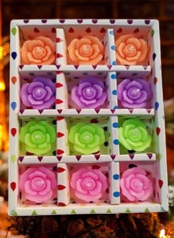 Diamond Craft Tea Light Candles Wax diyas for Diwali- Multicolor Eco-Friendly Wax Candle Decorative Diwali & Festival Lights Home Décor & Gifting |(Pack of 12 Diya) - Image 2