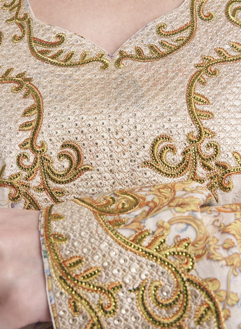 KASHKHA Floral Digital Print Cotton Jalabiya - Image 5