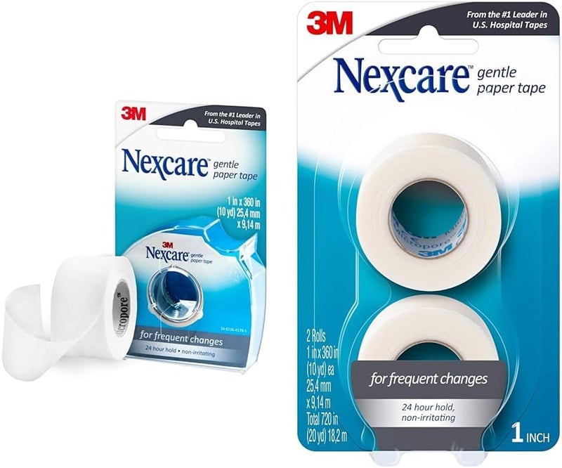 Nexcare Gentle Paper Tape Dispenser Medical Tape 1 in x 10 Yds  1 Dispenser  2 Rolls Nexcare Gentle Paper Tape Medical Tape 1 in x 10 Yds - Image 1