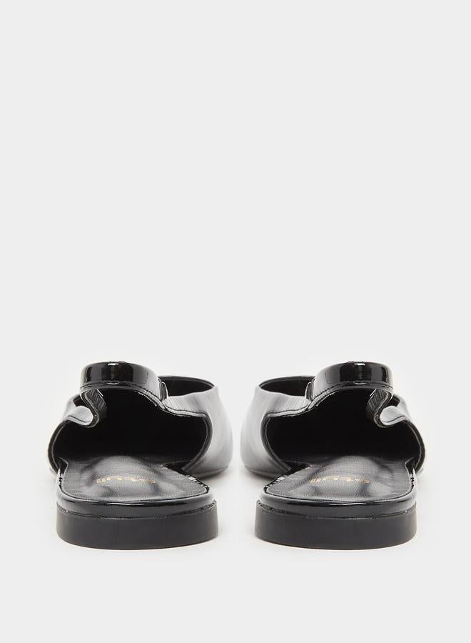 Styli Pointed Toe Slingback Shoes with Metal Accent - Image 4