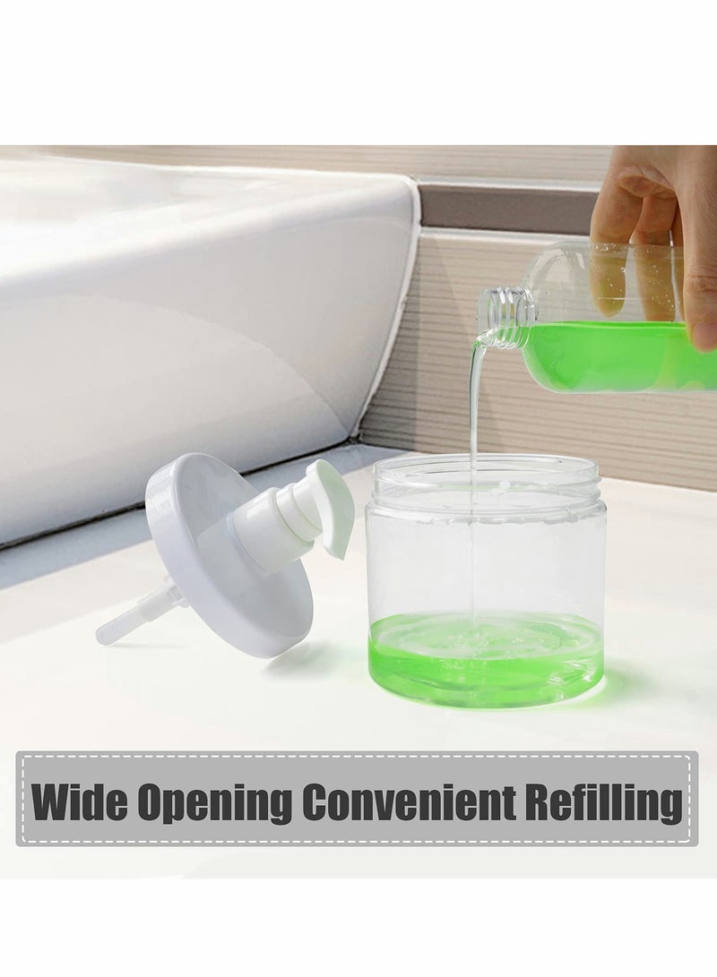 Excefore Plastic Pump Bottles, 2 Pcs  Refillable Pump Bottle Dispenser, 16oz Hand Gel Dispenser - Image 4