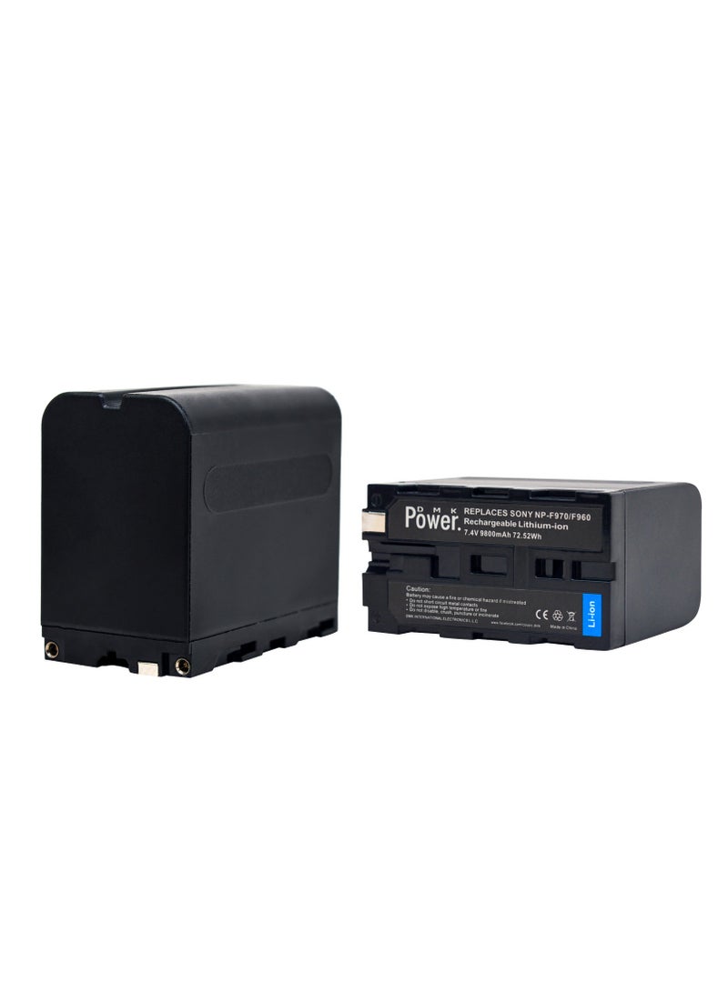 DMK Power DMK Power NP-F970 F960 Rechargeable Li-ion Battery (9800mAh) fit for Sony Cameras LED Video Lights & Monitors Style & Size Available (F970 (Not for Cameras), 9800mAh 1 Pack) - Image 1