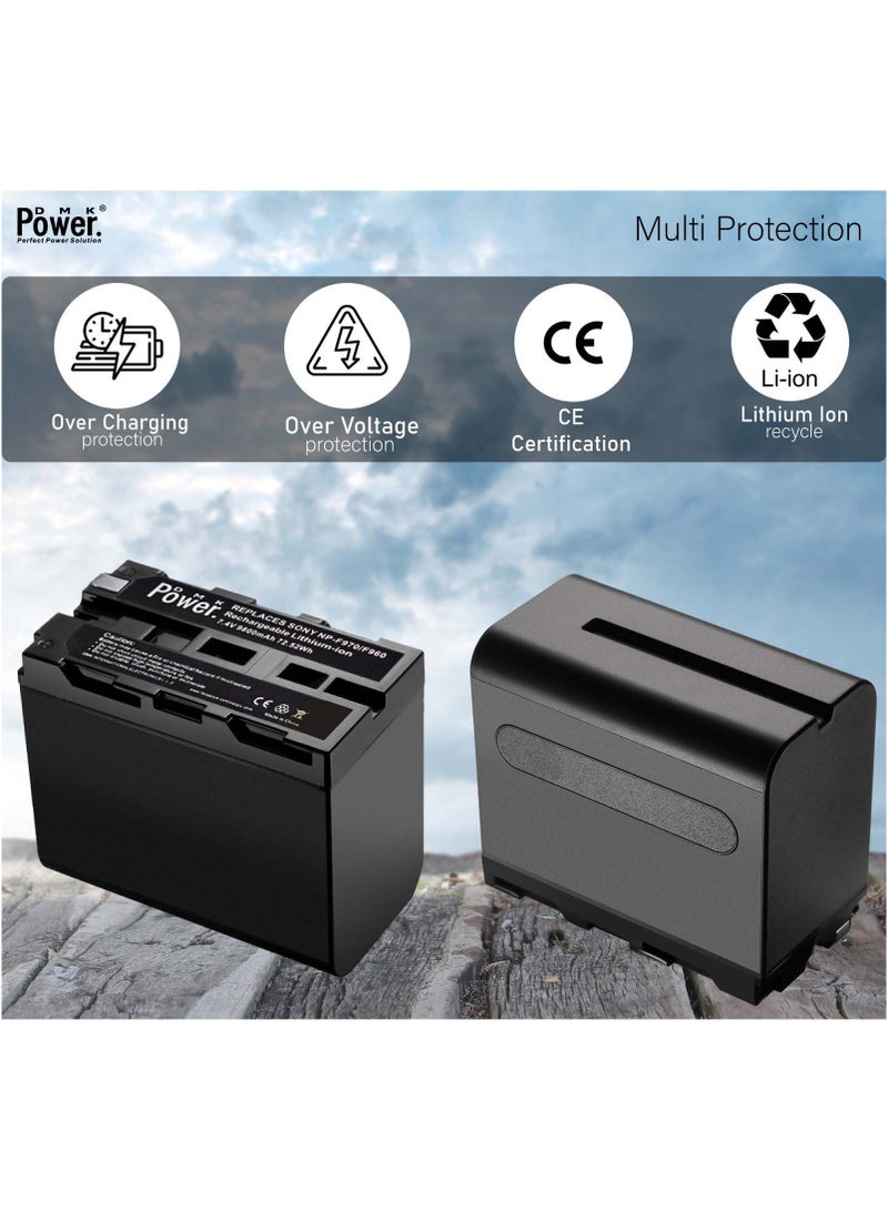 DMK Power DMK Power NP-F970 F960 Rechargeable Li-ion Battery (9800mAh) fit for Sony Cameras LED Video Lights & Monitors Style & Size Available (F970 (Not for Cameras), 9800mAh 1 Pack) - Image 3